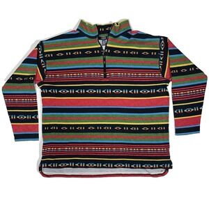 Chaps Sport brand quarter-zip multi-colored southwestern Aztec print Womens 1X